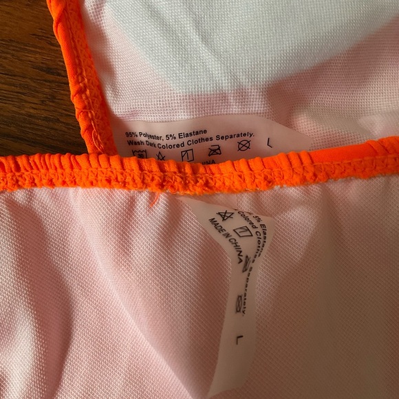 SHEIN Orange Bikini Set with Ribbed Texture (NWOT) - Picture 5 of 5